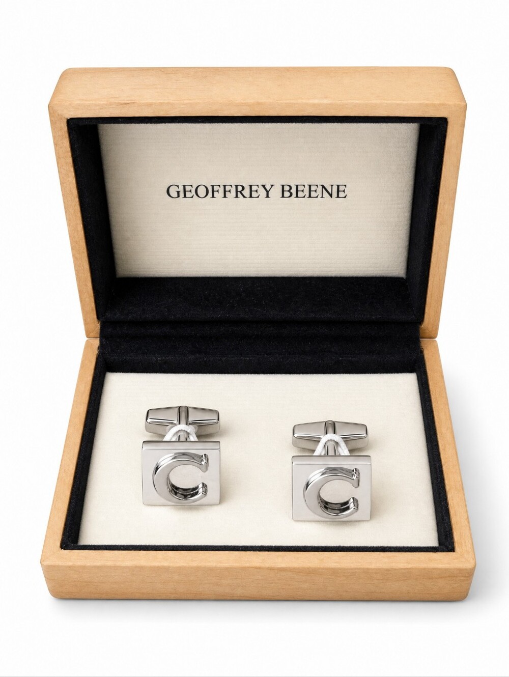 Geoffrey Beene Silver-Tone C Monogram Cufflinks